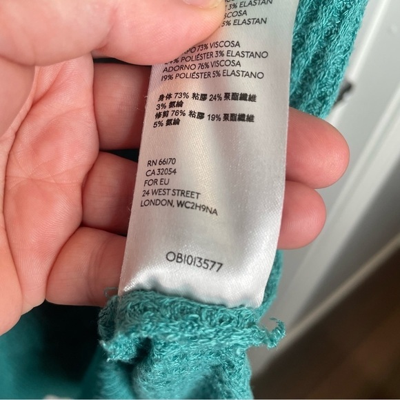 Free People We The Free North Shore Waffle Knit Thermal Tunic Top in Teal M - Picture 13 of 13